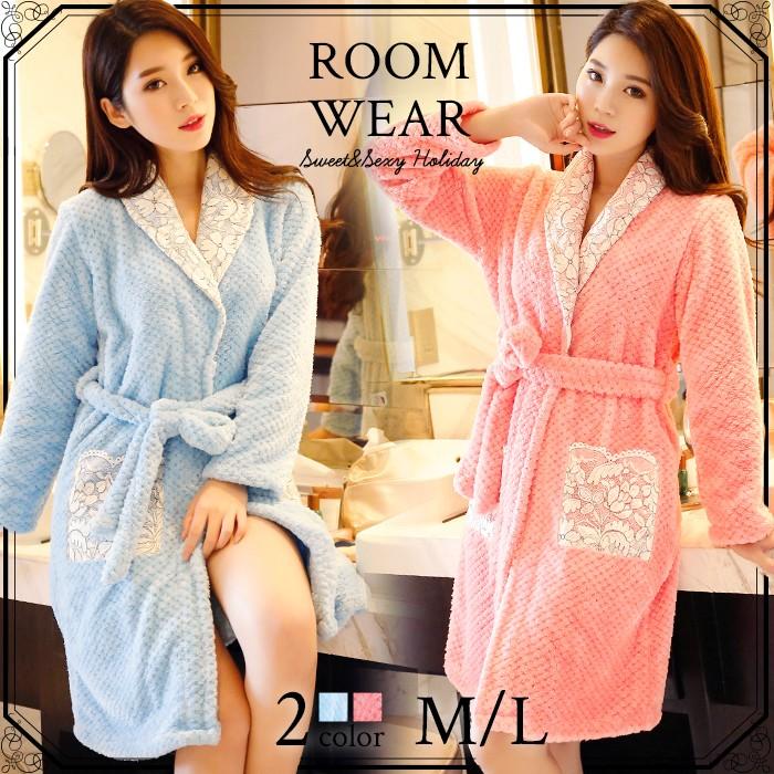 もこもこ ガウン ルームウェア 前開き ワンピース ふわもこ パジャマ 可愛い 冬 Jxs13 オシャrevo 通販 Yahoo ショッピング