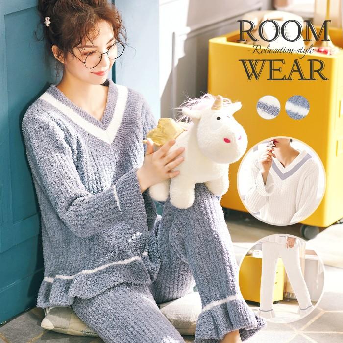 ルームウェア もこもこ レディース パジャマ 長袖 ふわふわ 秋 冬 上下セット トップス パンツ 2点セット ふわもこ Jxs オシャrevo 通販 Yahoo ショッピング
