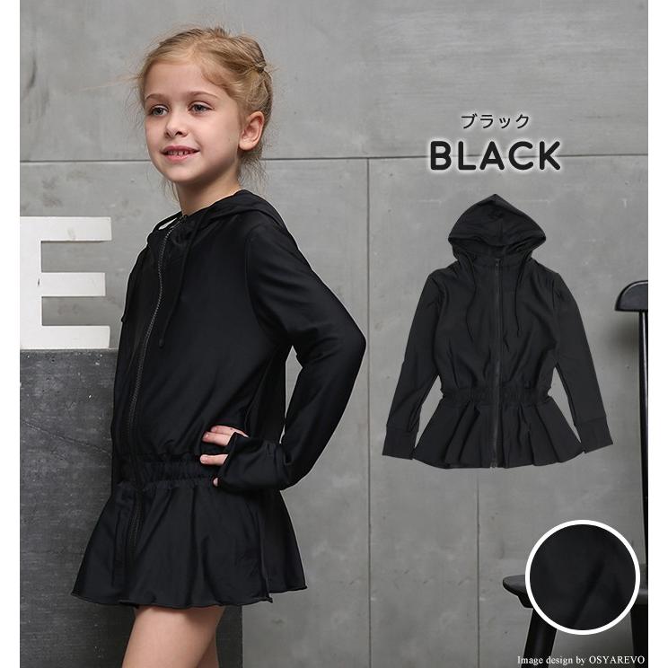 ラッシュガード キッズ 女の子 長袖 フードあり ワンピース ラッシュパーカー ジップアップ ロング丈 フード付き 150 140 130 1 110 100 水着 Uv対策 Ktm1804 オシャrevo 通販 Yahoo ショッピング