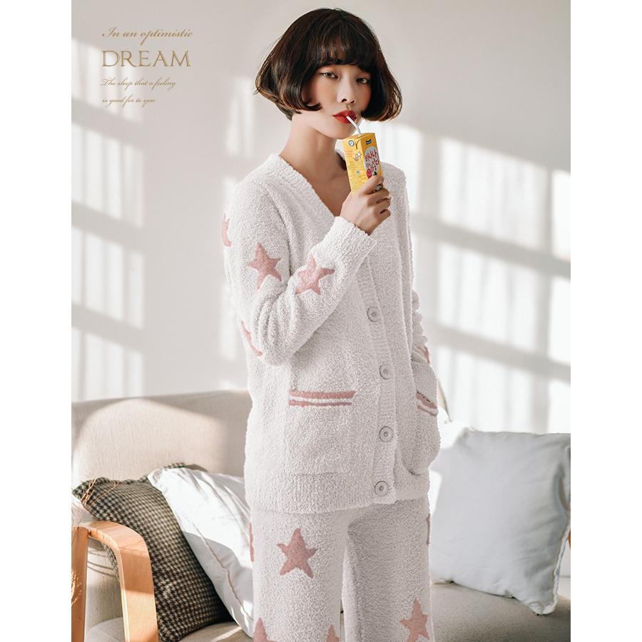 売り値 パジャマ ふわもこ ルームウェア 冬 レディース 星柄 ニットパジャマ もこもこ 上下セット かわい 新作販売中 Ssl Daikyogo Or Jp