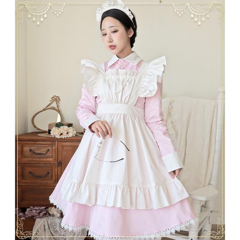 メイド服 コスプレ ピンク ブルー ブラック ロング 長袖 クラシカル 膝丈 ワンピース ハロウィン メイド 衣装 コスチューム 仮装 可愛い コスプレ衣装 Ltl003 オシャrevo 通販 Yahoo ショッピング