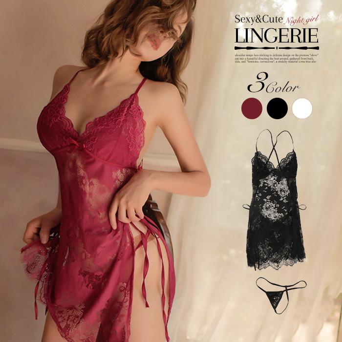 セクシーランジェリー ベビードール Tショーツ セット セクシー下着 黒 赤 白 サイド紐結び レース 背中セクシー ブラック レッド Mf7797 オシャrevo 通販 Yahoo ショッピング