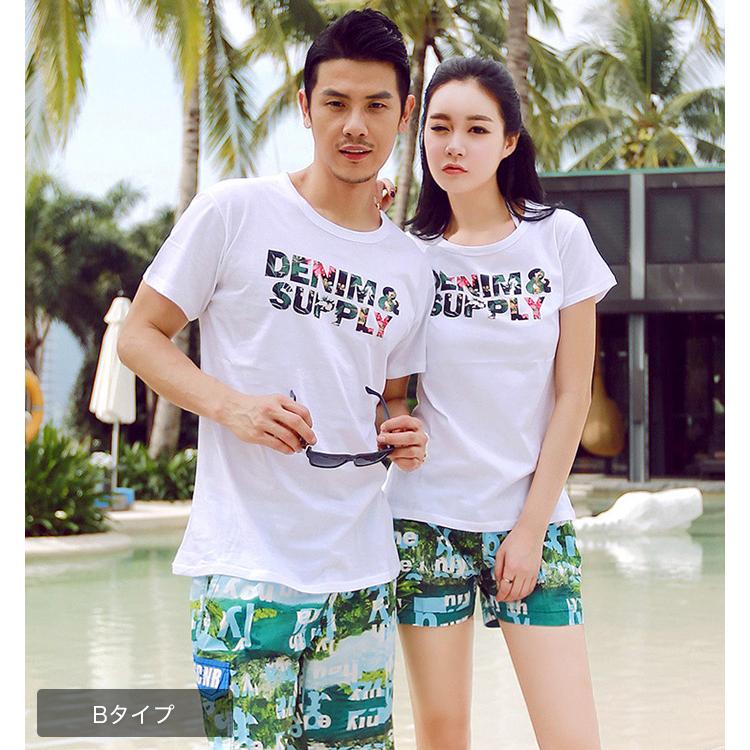 カップル お揃い コーデ ペア tシャツ ペアルック 夏 Tシャツ 半袖 単品 レディース メンズ お揃いコーデ tシャツお揃い 単品販売｜osyarevo｜09