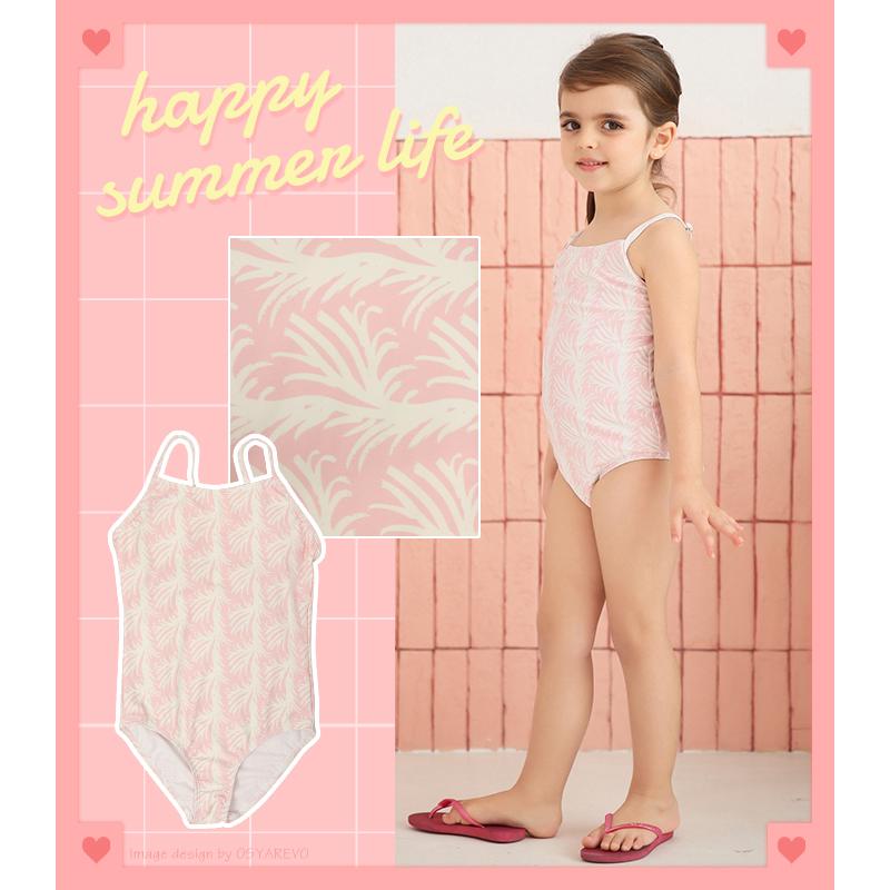 水着 女の子 ワンピース キッズ水着 女の子 リーフ柄 グリーン ピンク オールインワン ワンピース水着 子ども水着 110 1 130 140 150 Cm Rt1901 オシャrevo 通販 Yahoo ショッピング