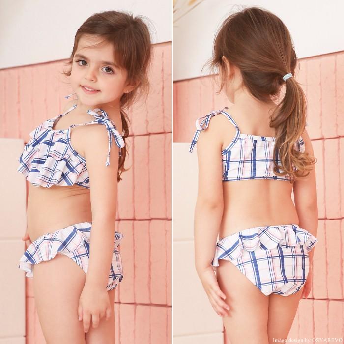 水着 子ども 女の子 ビキニ キッズ水着 セットアップ フリル ビキニ かわいい チェック柄 90 100 110 1 130 Cm ジュニア 女の子水着 Rt1902 オシャrevo 通販 Yahoo ショッピング