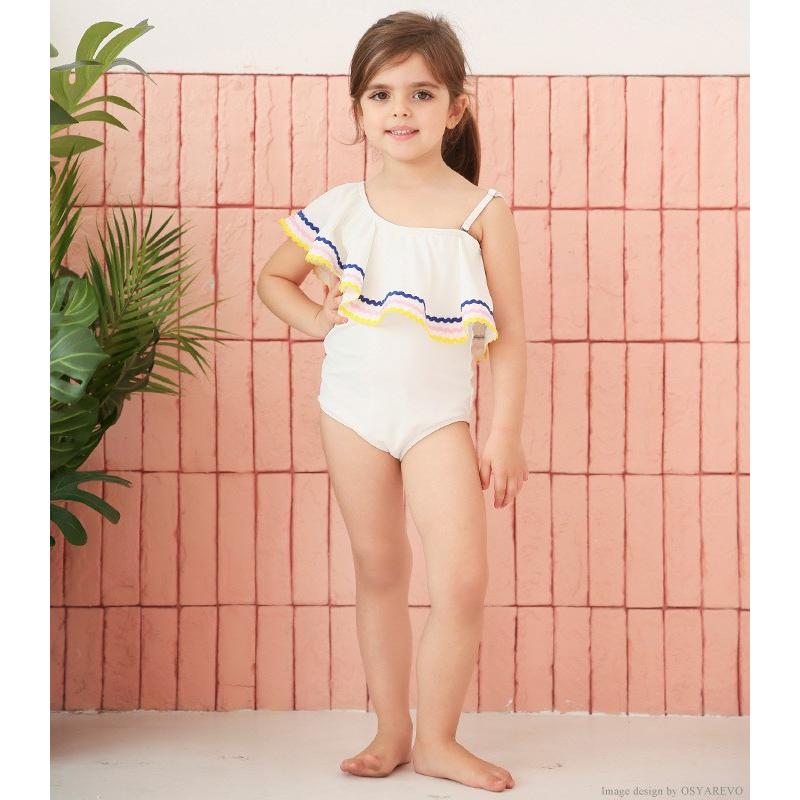 クーポン利用で1 780円 キッズ 水着 女の子 ワンピース 130 140 150 110 1 Cm フリル ワンショルダー 可愛い ジュニア Rt1904 オシャrevo 通販 Yahoo ショッピング