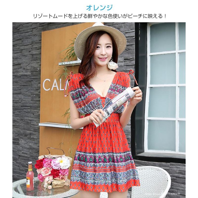 水着 体型カバー ワンピース レディース 40代 50代 タンキニ エスニック ママ ミセス Sul1670 オシャrevo 通販 Yahoo ショッピング