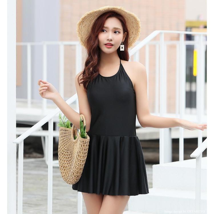 水着 レディース ワンピース 体型カバー ノンワイヤー バックシャン 背中開き ホルターネック チェック柄 無地 ブラック 代 30代 高校生 かわいい Sw1703 オシャrevo 通販 Yahoo ショッピング