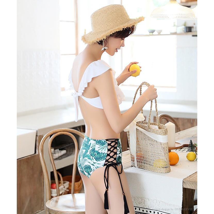 ロマンティックフリル リゾートスイムウェア 水着 レディース水着 フリルビキニ 黒 白 寄せる オトナ女子 大人 ノンワイヤー 通販 Swyz10 オシャrevo 通販 Yahoo ショッピング