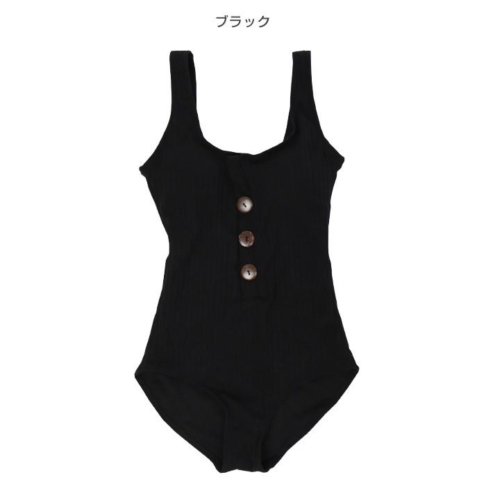 水着 レディース ワンピース ブラック ホワイト 黒 白 シンプル リブワンピース水着 フロントボタン エレガント オトナ女子 大人 Viki058 オシャrevo 通販 Yahoo ショッピング