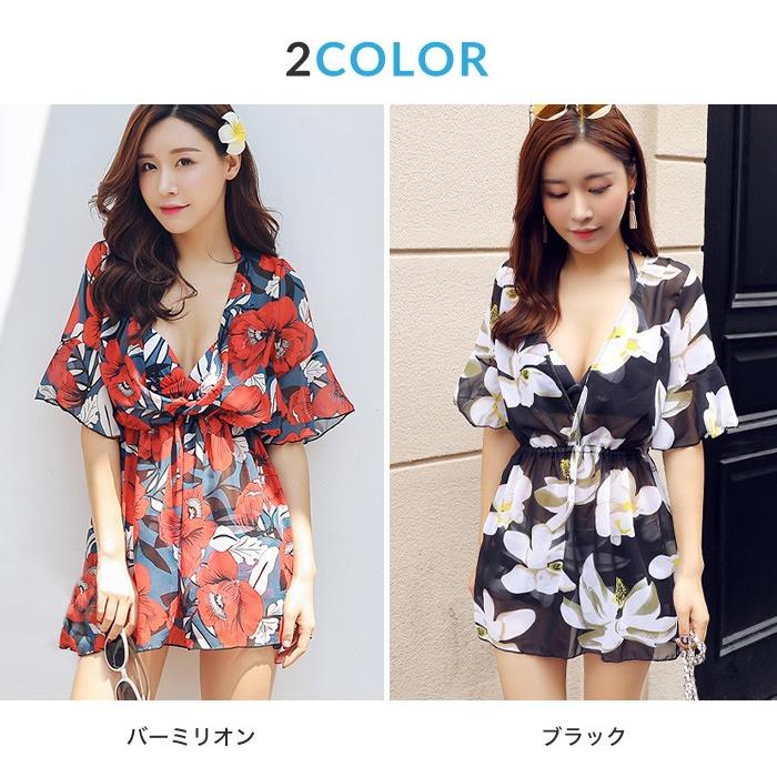 水着 体型カバー 大きいサイズ ボタニカル ワンピース 3点セット 花柄 ビキニ レディース ママ水着 Viki オシャrevo 通販 Yahoo ショッピング