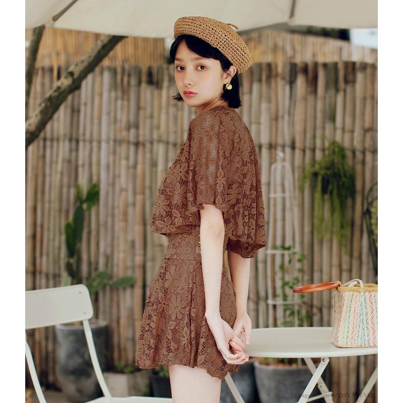 水着 レディース ワンピース 体型カバー レースポンチョ セット ノンワイヤー 大きいサイズ ブラック ママ水着 オトナ女子 おしゃれ トレンド 新作水着 通販 Viki オシャrevo 通販 Yahoo ショッピング