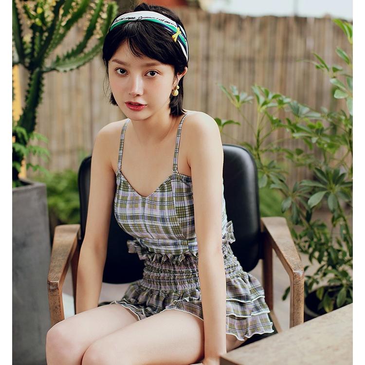 水着 タンキニ ワンピース 体型カバー チェック柄 セパレート レディース水着 ワンピース水着 Viki オシャrevo 通販 Yahoo ショッピング