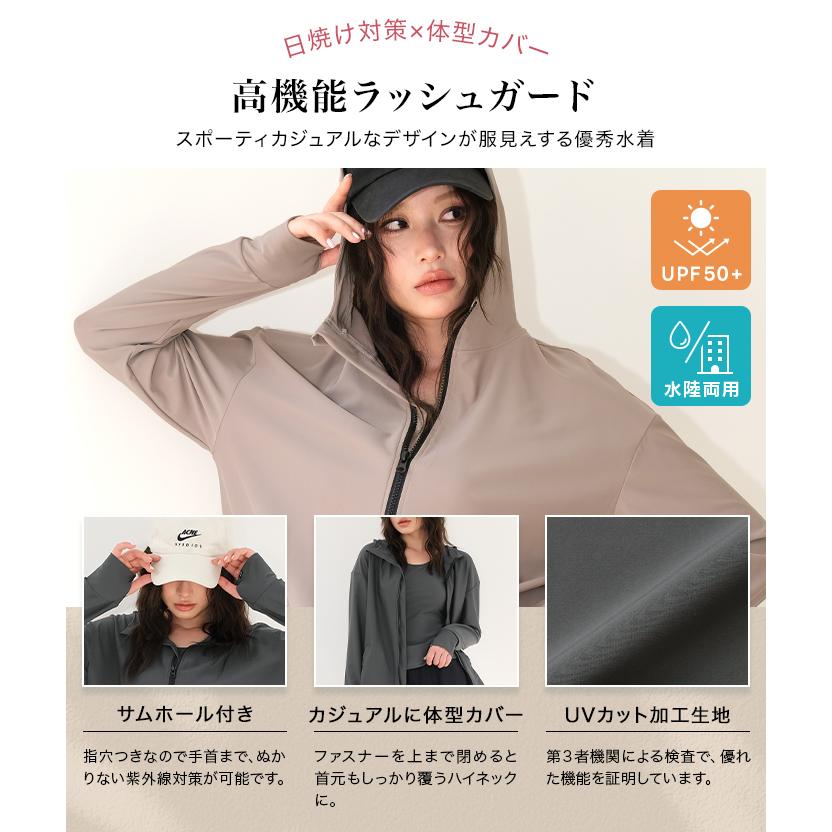 クーポン利用で6,900円 UVカット率99%以上 水着レディース 体型カバー ラッシュガード uvカット タンキニ水着 5点セット  タンキニ ラッシュレギンス ママ水着の画像