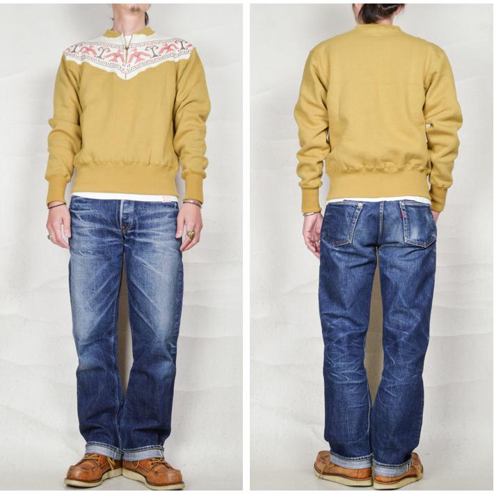 クッシュマン（Cushman）雪柄ハーフジップスウェット THUNDER