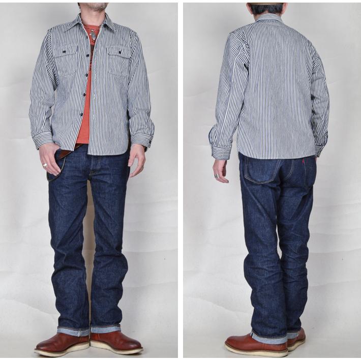 DELUXEWARE（デラックスウエア） ヒッコリーヘビーネルシャツ HV-01