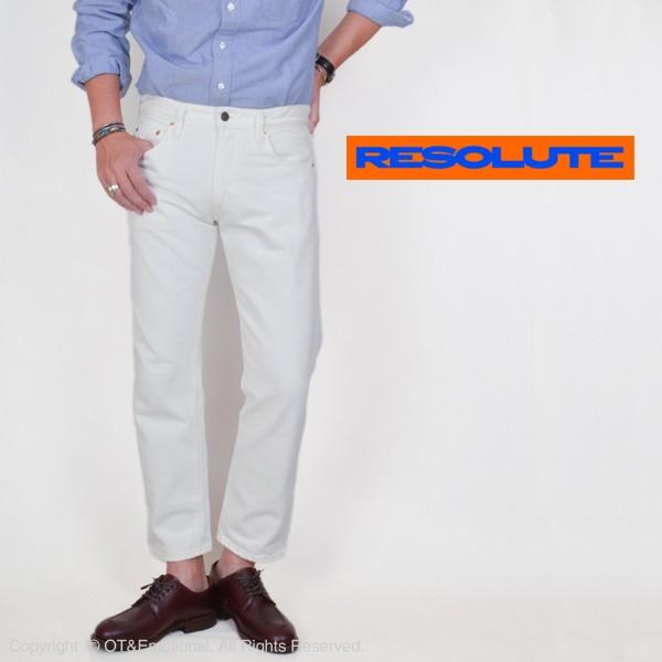 希少　RESOLUTE AA 712 ホワイト ストレートデニム W32 L31 AA712/712-white]【付属品あり】 RESOLUTE(リゾルト)10周年記念