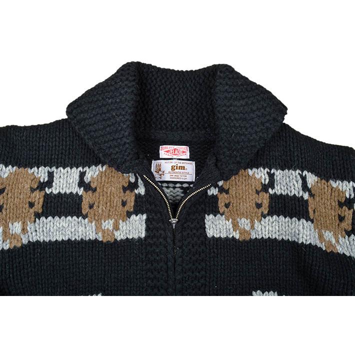 black means　 ハンドニットカウチンセーター McGREGOR マクレガー レディース 311823604 ジップガンカウチン