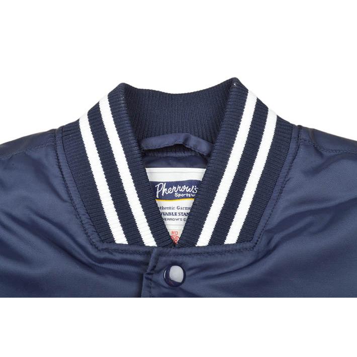 フェローズスタジャン ネイビー/ホワイト Pherrow's（フェローズ） サテンスタジアムジャケット 25W-PNSJ1