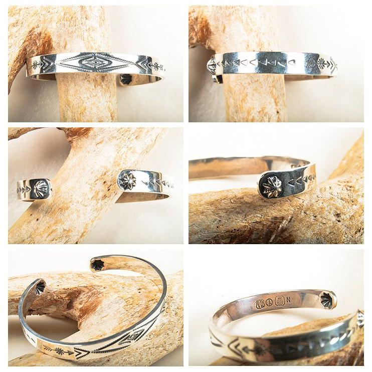 新品 NORTH WORKS ナバホ スタンプ バングル シルバー M アメカジ NORTH WORKS WORKS（ノース・ワークス） バングル ナバホ