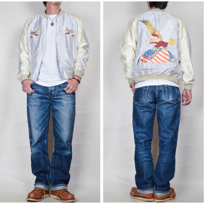 テーラー東洋（TAILOR 東洋）アセテート スカジャン EAGLExJAPAN MAP