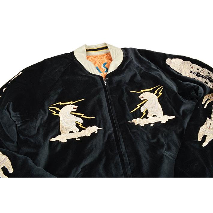 テーラー東洋（TAILOR 東洋）別珍スカジャン POLAR BEAR×ALASKA MAP