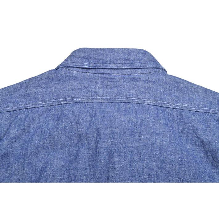 WAREHOUSE（ウエアハウス） 長袖シャンブレーシャツ エルボーパッチ