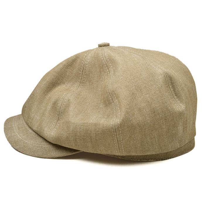 【匿名配送】ルードギャラリー ストライプ キャスケット スリフト（THRIFT）スリムニュースボーイキャスケット 別注オリーブ