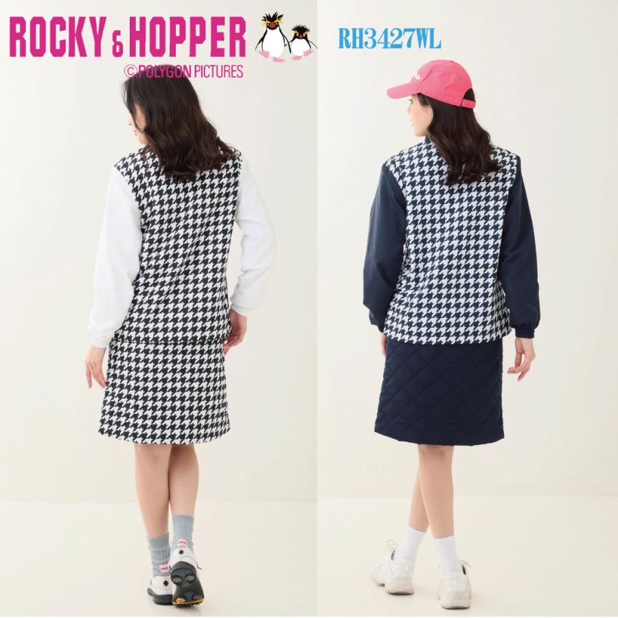 ゴルフウェア レディース 裏トリコット フルジップ ブルゾン 千鳥柄