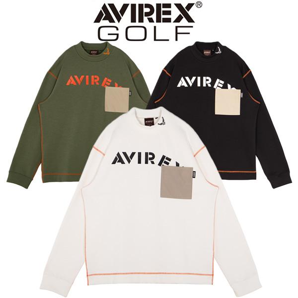 【AVIREX GOLF】新品ノーズアート長袖モックネックシャツ　ゴルフ　メンズ AVIREX（アヴィレックス） AVIREX GOLF 裏毛タートルスウェット AVG3F