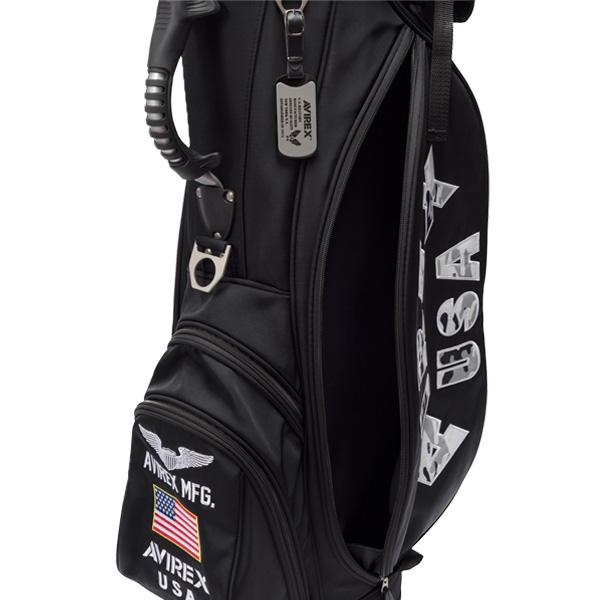 AVIREX 縦型キャディバッグ ブラック・グレー　スタンド式 AVIREX 縦型キャディバッグ ブラック・グレー スタンド式 価格