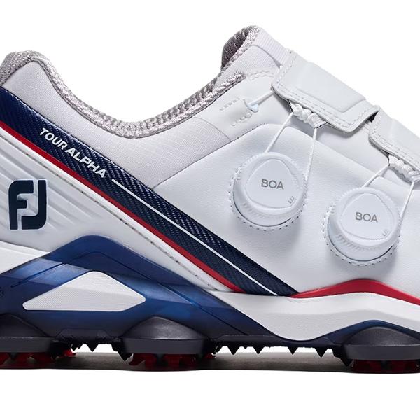 フットジョイ FJ TOUR ALPHA  FJ ツアーアルファ トリプルボア ゴルフシューズ  ホワイト×ネイビー×レッド FootJoy 24FW 55547｜otakara-golf｜10