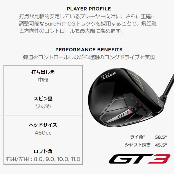 GT（Titleist） タイトリスト GT3 ドライバー 【TENSEI 1K BLACK 65