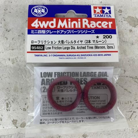 その他 Gen ミニ四駆 中古品 ローフリクション 大径バレルタイヤ 2本 マルーン