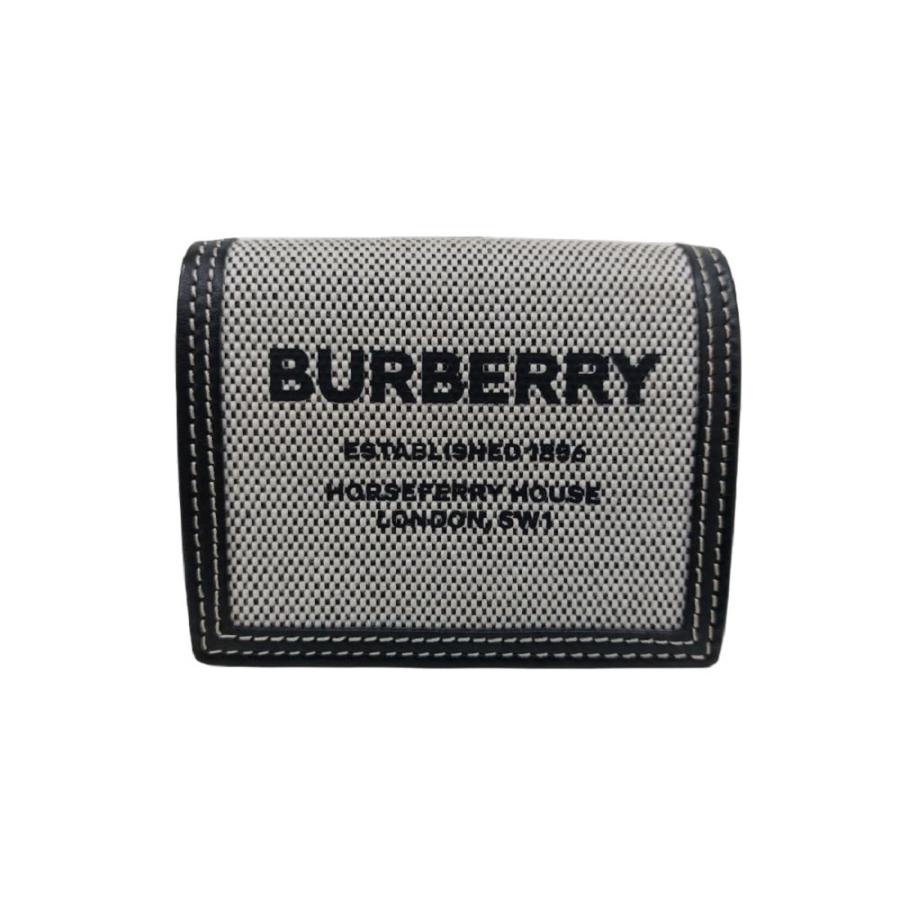 BURBERRY バーバリー「未使用品」8039546 キャンバス×レザー 二つ折り 