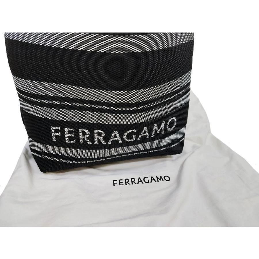 FERRAGAMO フェラガモ「未使用品」ジャガード ロゴ ボーダー ラージ 