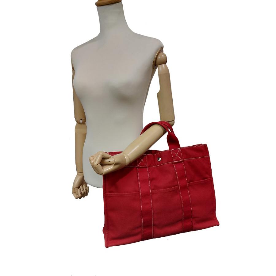 HERMES エルメス「極美品」サックドーヴィル MM キャンバス トートバッグ ハンドバッグ （3855） HERMES3855お宝堂