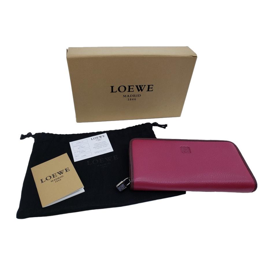 未使用品！LOEWE【ロエベ】アマソナ レザー ラウンドファスナー長財布