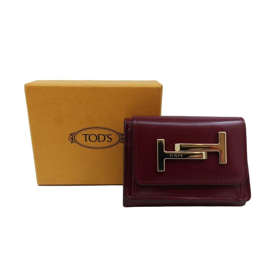 ✨未使用✨　TOD’S トッズ　財布　ボルドー　レザー TOD'S（トッズ） TOD'S トッズ「未使用品」ダブルT レザー 三つ折り