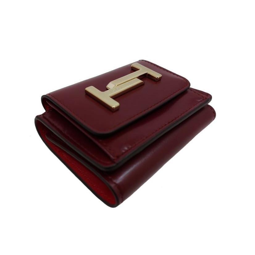 ✨未使用✨　TOD’S トッズ　財布　ボルドー　レザー TOD'S（トッズ） TOD'S トッズ「未使用品」ダブルT レザー 三つ折り