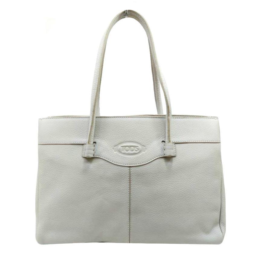 【未使用に近い】 TOD’S トッズ モカシーノ トートバッグ アイボリー TOD'S（トッズ） トッズ「未使用品」モカシーノ レディース レザー