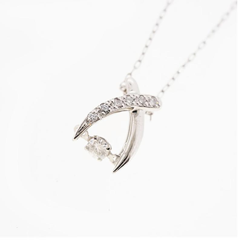 jv520】ダイヤモンド ネックレス/0.05ct/0.02ct/Pt850 プラチナ/未使用 