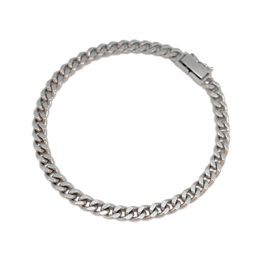 4khr026】喜平 ブレスレット Pt850 プラチナ 2面 シングル 17.5cm 18.4  