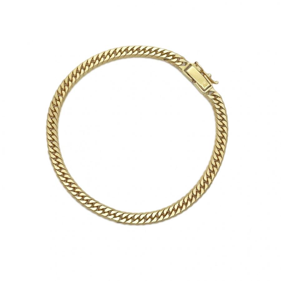 4khu184】喜平 ブレスレット K18 ゴールド 6面 ダブル 17.5cm 10.4g  