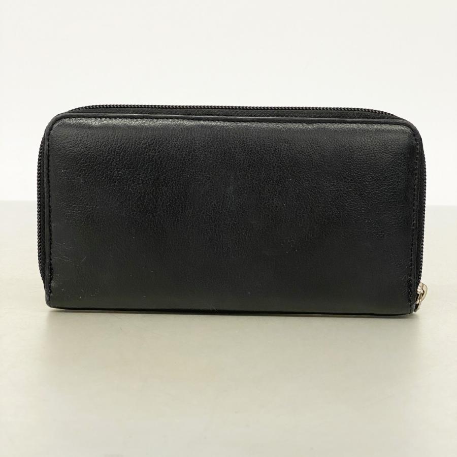 4te5451】シャネル 長財布 レザー ブラック シルバー金具【中古  