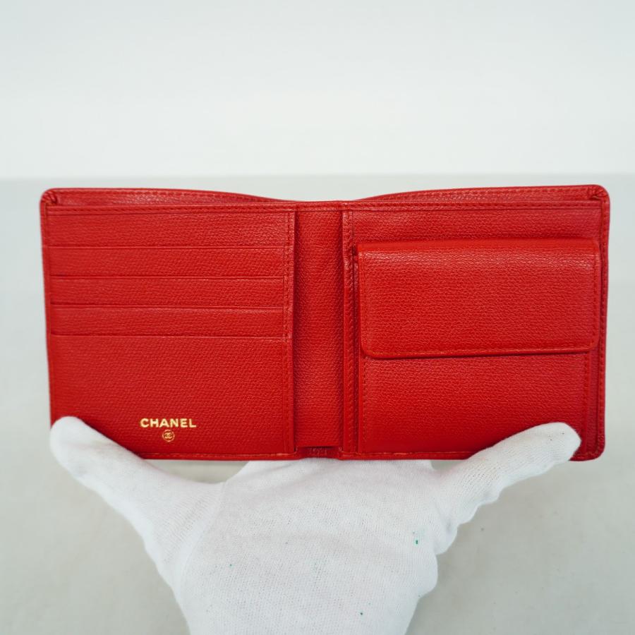 CHANEL シャネル レザー ココボタン ポーチ レッド 赤 - バッグ