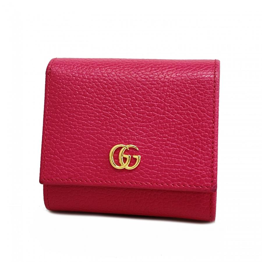 ☆最終価格【4ud5008】グッチ 財布 GGマーモント 598587 レザー ピンク 
