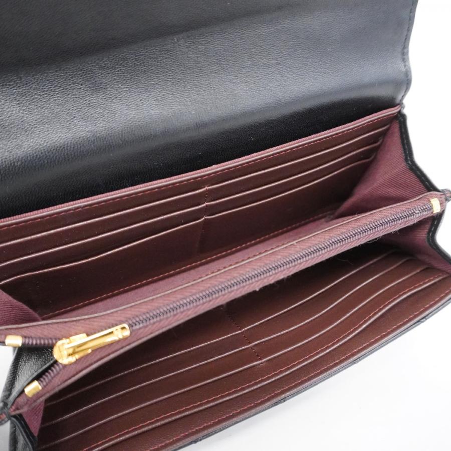 5ab0746】シャネル 長財布 マトラッセ ラムスキン ブラック ゴールド 