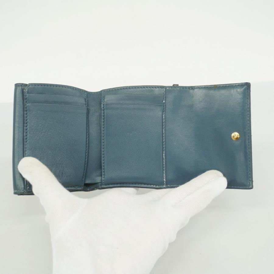 Dior ブルー エナメル 三つ折り財布