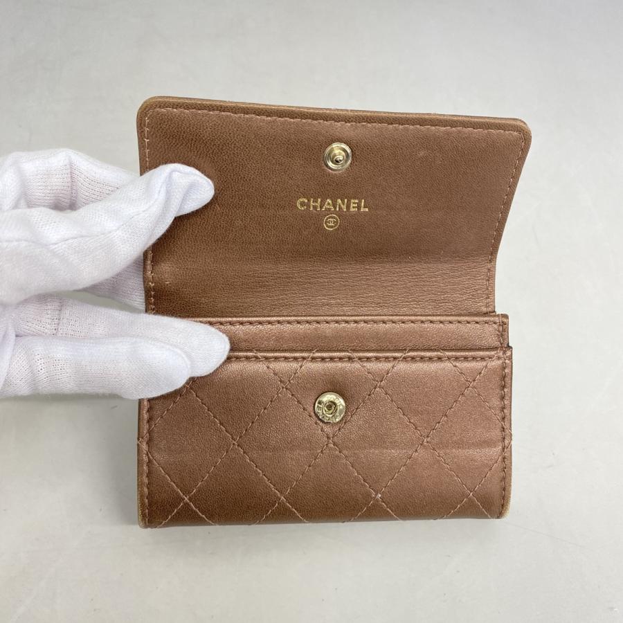 CHANEL 【5cc2798】シャネル カードケース マトラッセ ラムスキン  